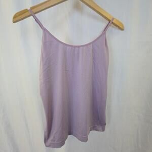Covington Tank Top Womens Petite L/XL Purple Microfiber Camisole Stretch Strappy
